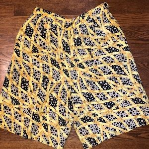 80’s high waisted pleated silk shorts